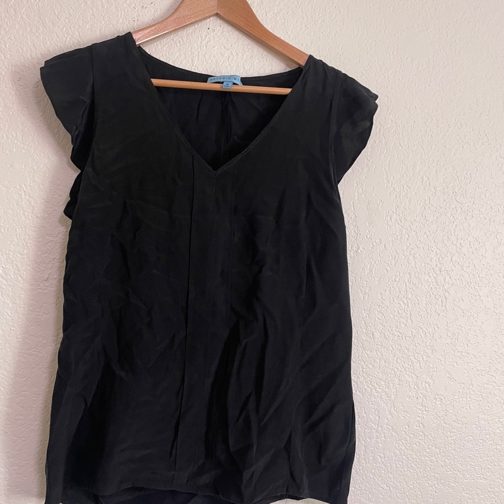 Elegant Black V-Neck Women's Top